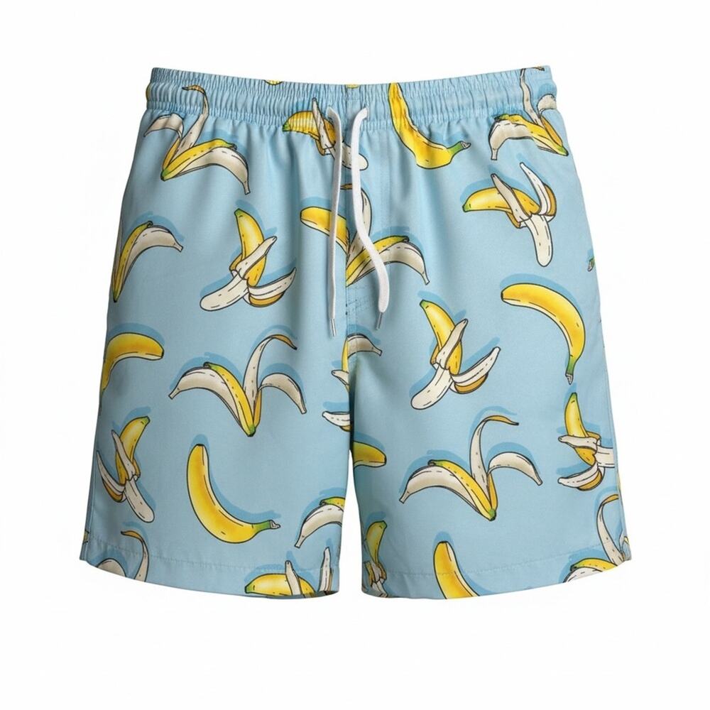 Brooklyn Cloth Men’s Surf Ave Swim Trunks Blue Banana Medium
